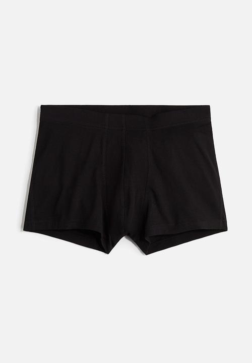 H&M - 3-pack short cotton trunks - Red,Grey,Black