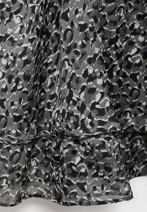 MANGO - Dress leopard - black