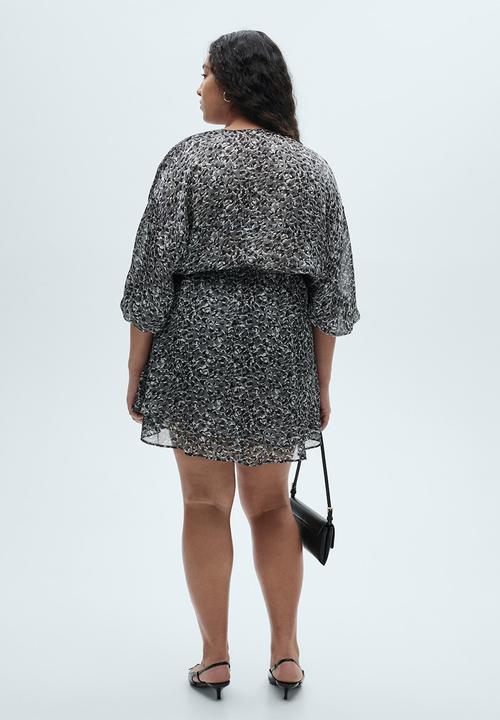 MANGO - Dress leopard - black