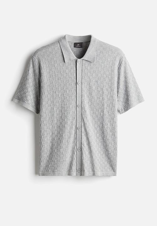 H&M - Regular fit textured-knit shirt - grey