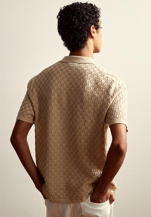 H&M - Regular fit textured-knit shirt - grey