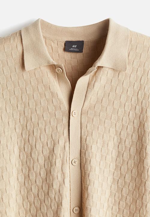 H&M - Regular fit textured-knit shirt - grey