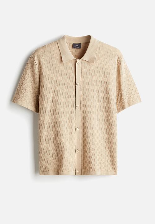 H&M - Regular fit textured-knit shirt - grey
