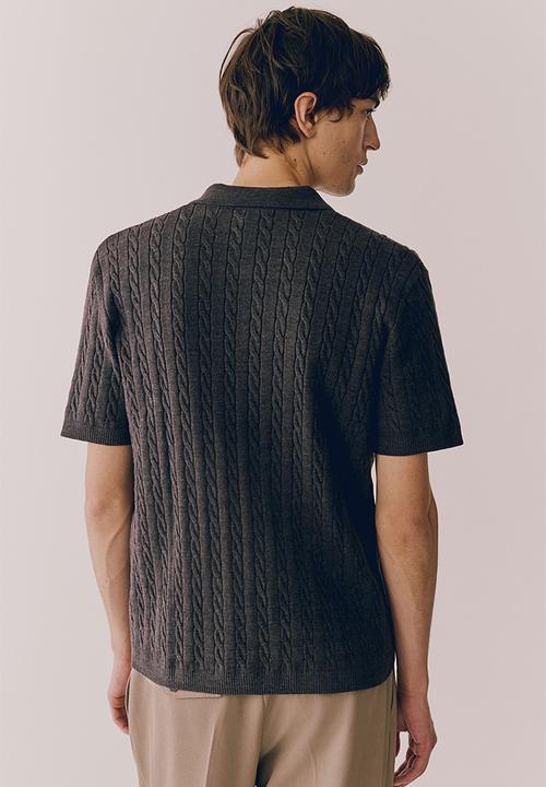 H&M - Regular fit cable-knit shirt - Grey