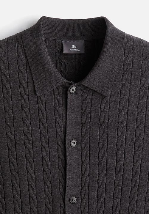 H&M - Regular fit cable-knit shirt - Grey