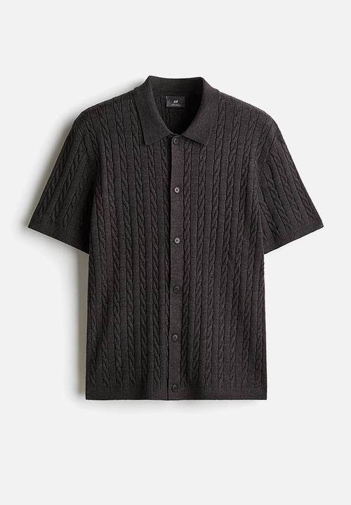 H&M - Regular fit cable-knit shirt - Grey