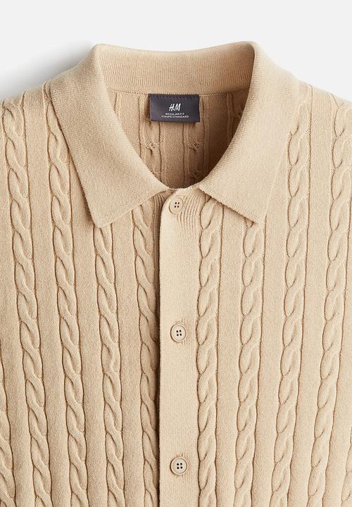 H&M - Regular fit cable-knit shirt - Beige