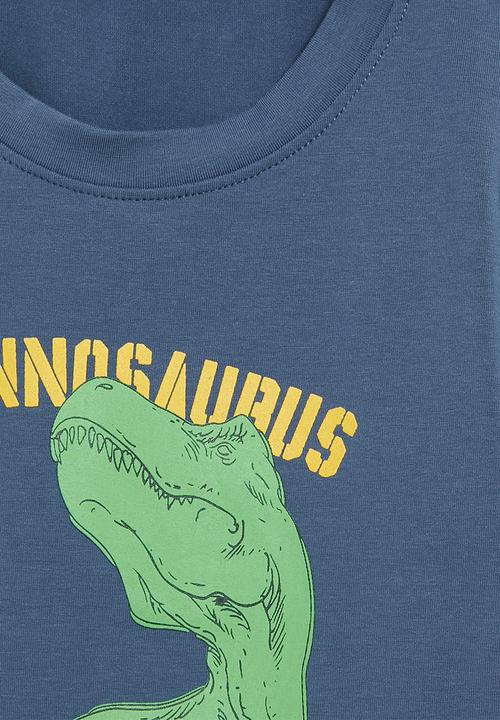 Pop Candy - Dino print crew neck tee - navy blue