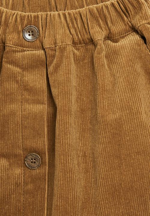 Pop Candy - Button down cord skirt-brown