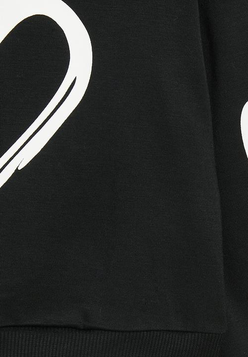 Pop Candy - Heart print hoodie - black