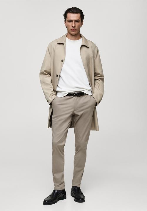 MANGO - Trousers barna - grey