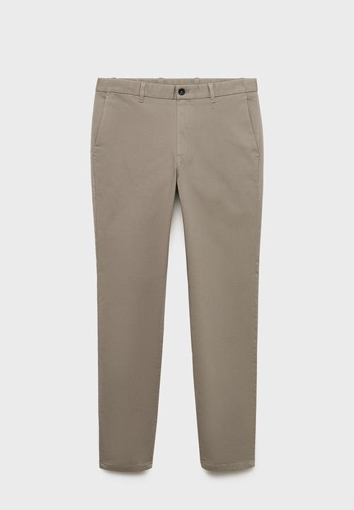 MANGO - Trousers barna - grey