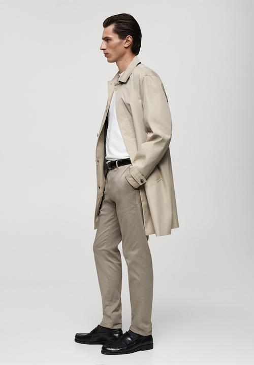 MANGO - Trousers barna - grey