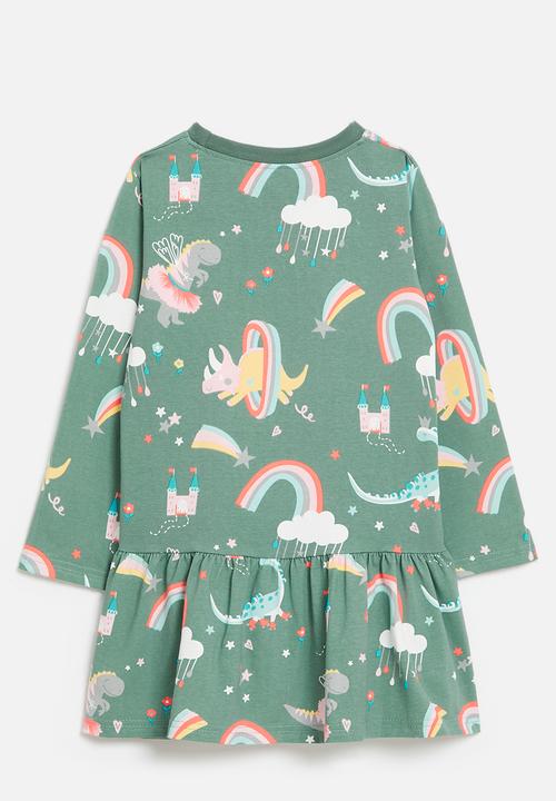 Pop Candy - Rainbow print dress - green