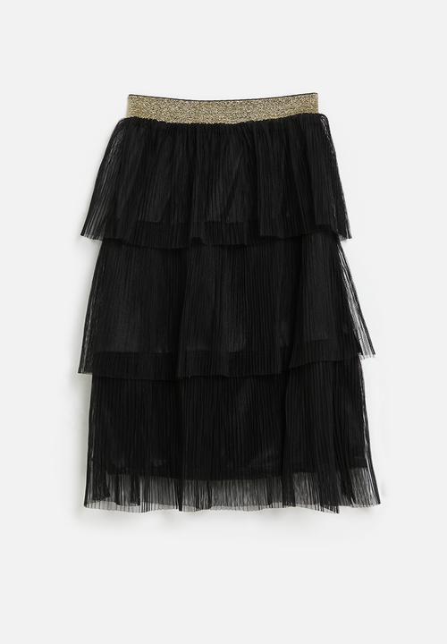 Pop Candy - Tiered skirt - black