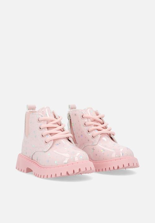 Pop Candy - Printed boots - pink & grey