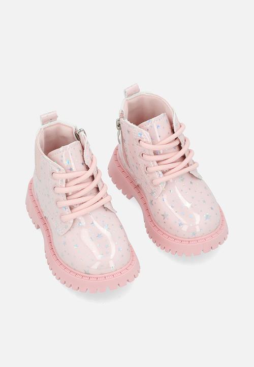 Pop Candy - Printed boots - pink & grey