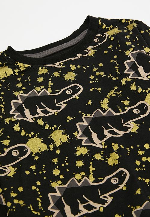 Pop Candy - Dino print pj set - black