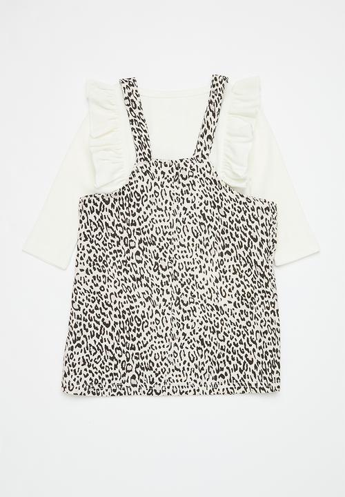 Pop Candy - Printed dress & frilled top set - multi