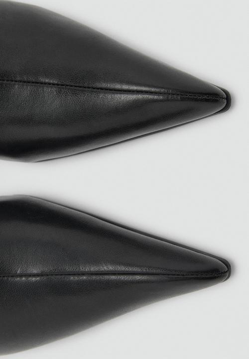MANGO - Lluvia leather ankle boot - black