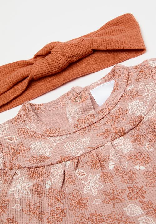 Pop Candy - Printed frilled bodyvest and legging set-tangerine