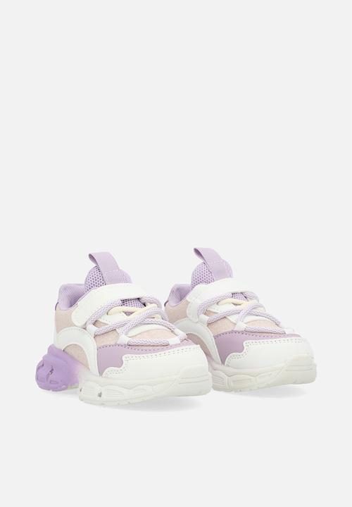 Pop Candy - Lace & adjustable sneaker - purple & white