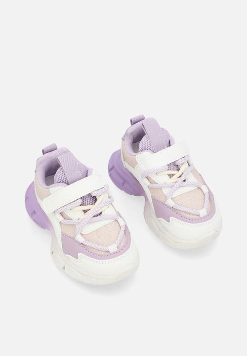 Pop Candy - Lace & adjustable sneaker - purple & white