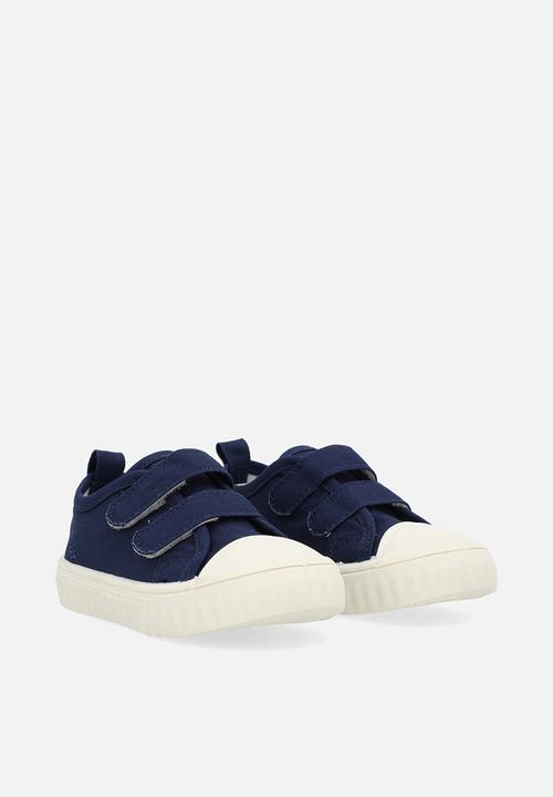 Pop Candy - Twin adjustable fastener strap sneakers - navy blue