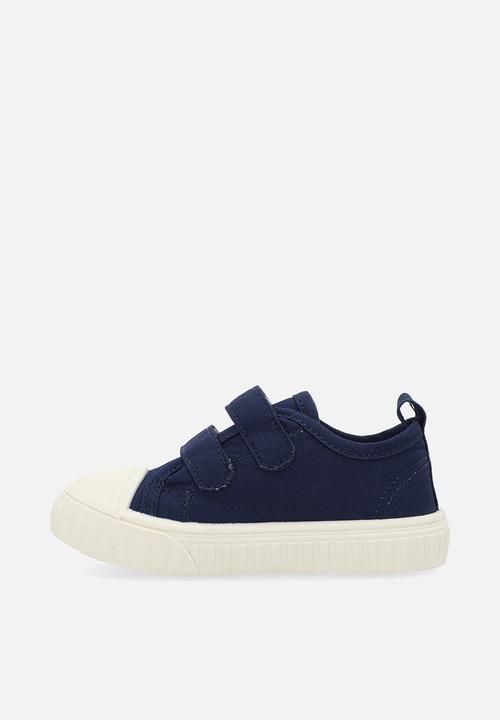 Pop Candy - Twin adjustable fastener strap sneakers - navy blue