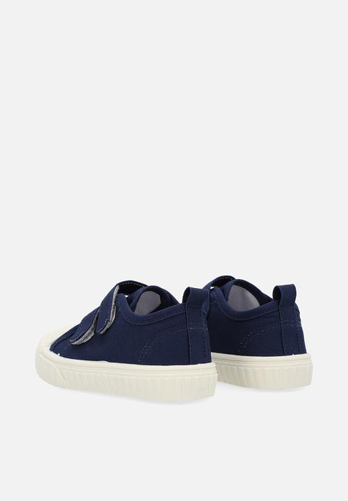 Pop Candy - Twin adjustable fastener strap sneakers - navy blue