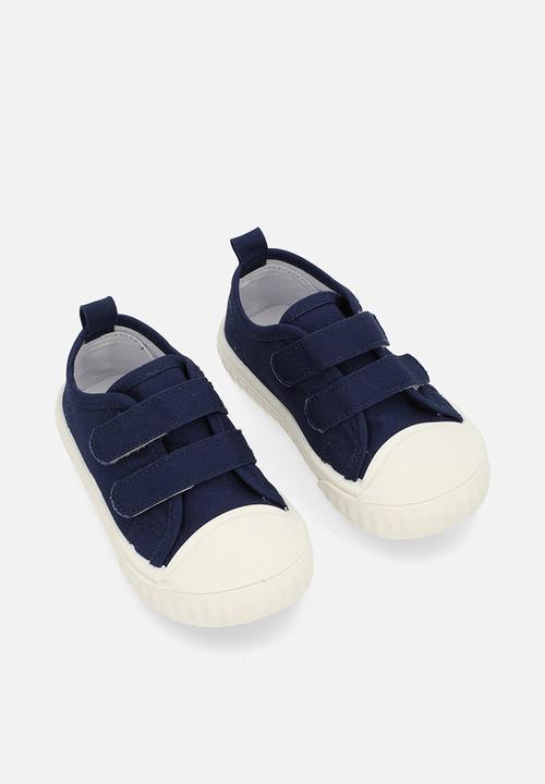 Pop Candy - Twin adjustable fastener strap sneakers - navy blue