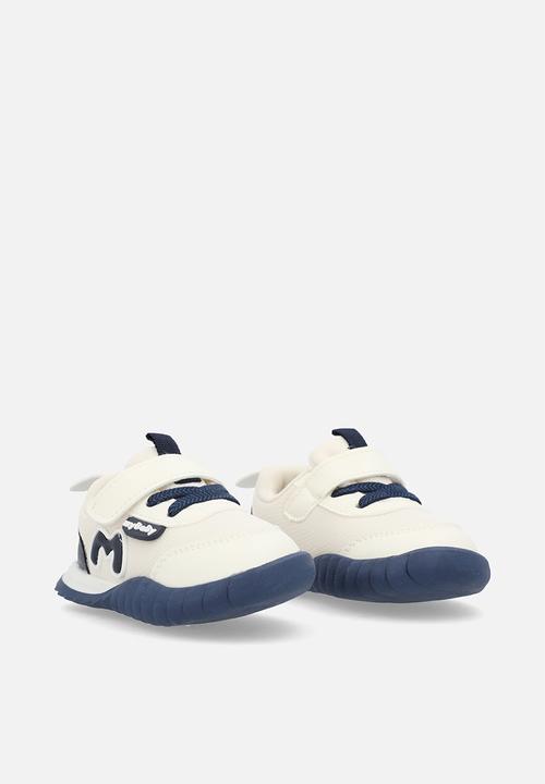 Pop Candy - Velcro & lace sneakers - ecru & navy blue