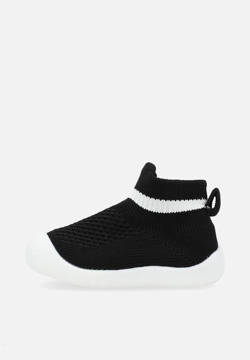Pop Candy - Knit sock boot - black/white