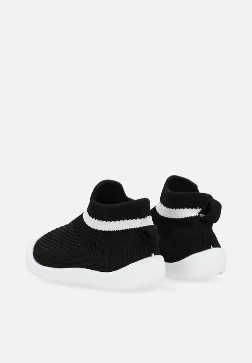 Pop Candy - Knit sock boot - black/white