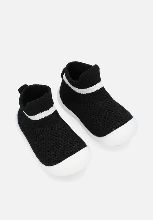 Pop Candy - Knit sock boot - black/white