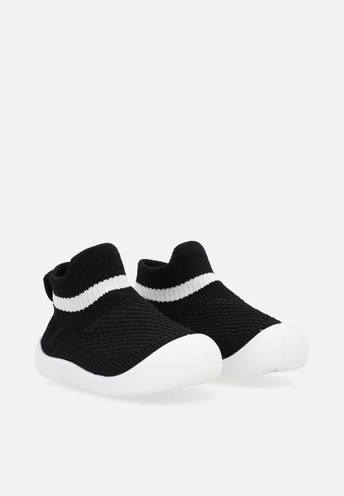 Pop Candy - Knit sock boot - black/white
