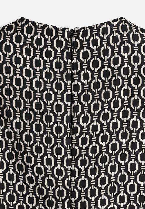 H&M - Draped blouse - black patterned