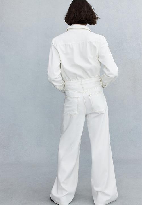 H&M - Feather soft super wide ultra high jeans - white
