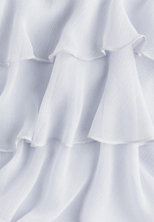 H&M - Tiered-skirt chiffon dress - light blue