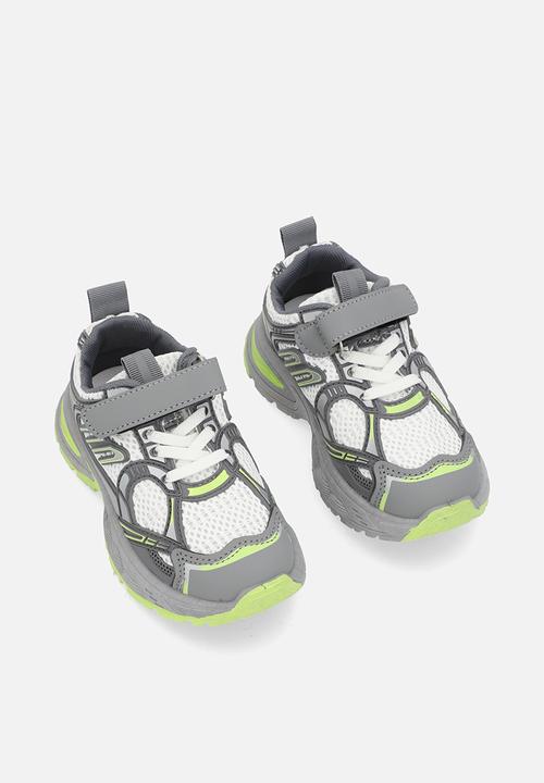 Pop Candy - Lace & velcro sneaker-grey & green