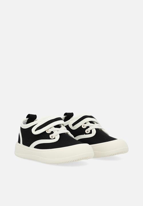 Pop Candy - Contrast veclcro strap sneakers - black & white