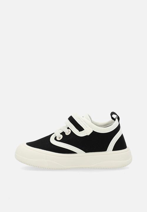 Pop Candy - Contrast veclcro strap sneakers - black & white