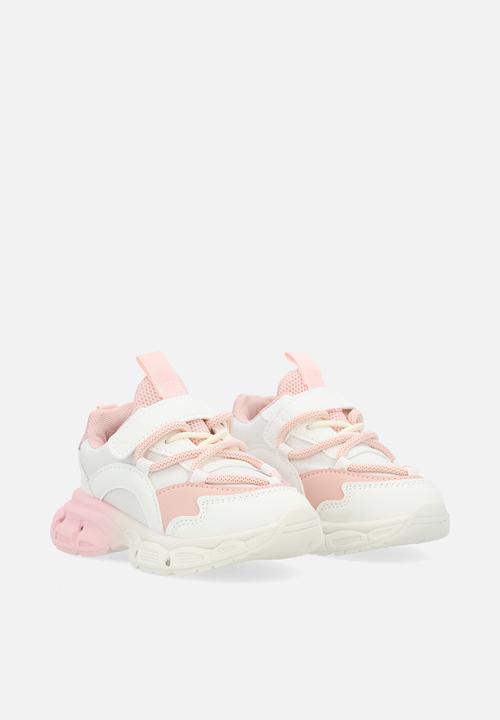 Pop Candy - Lace & velcro sneaker-pink & white