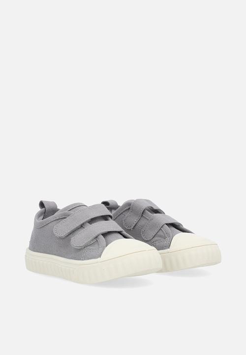 Pop Candy - Twin adjustable fastener strap sneakers - grey