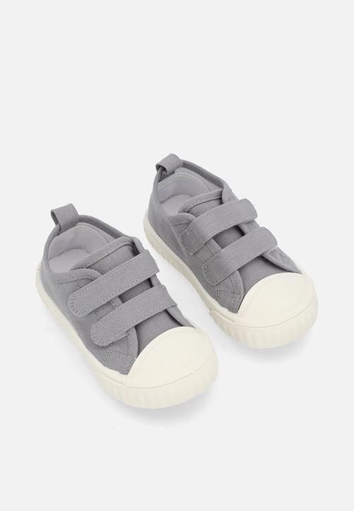 Pop Candy - Twin adjustable fastener strap sneakers - grey
