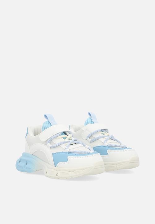 Pop Candy - Lace & velcro sneaker-white & blue