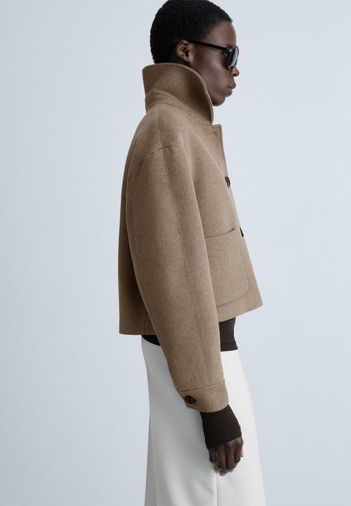 MANGO - Jacket button - light brown