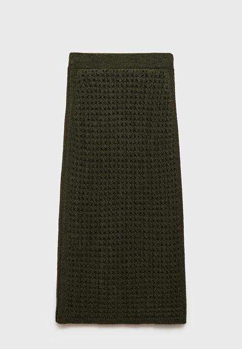 MANGO - Skirt pesca - beige/ khaki