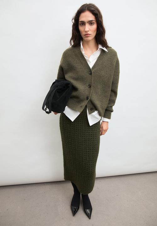 MANGO - Skirt pesca - beige/ khaki