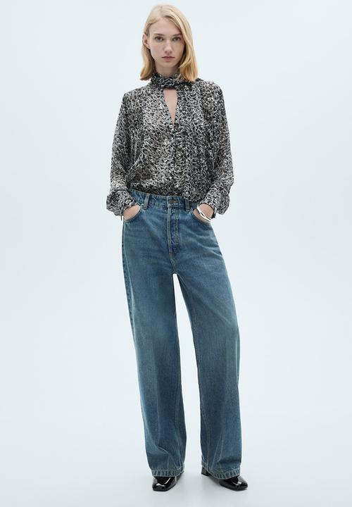 MANGO - Blouse leopard - black